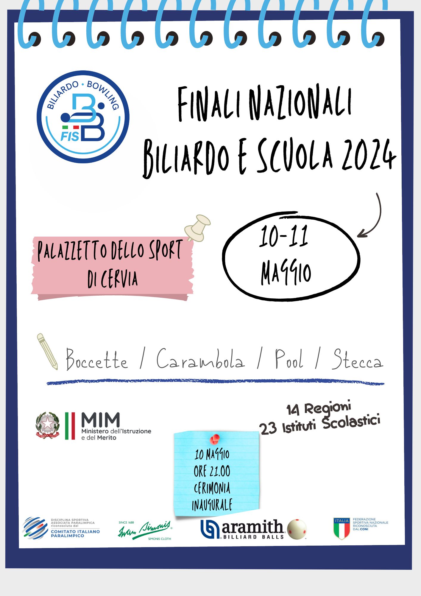 FINALI NAZIONALI BILIARDO E SCUOLA 2024 