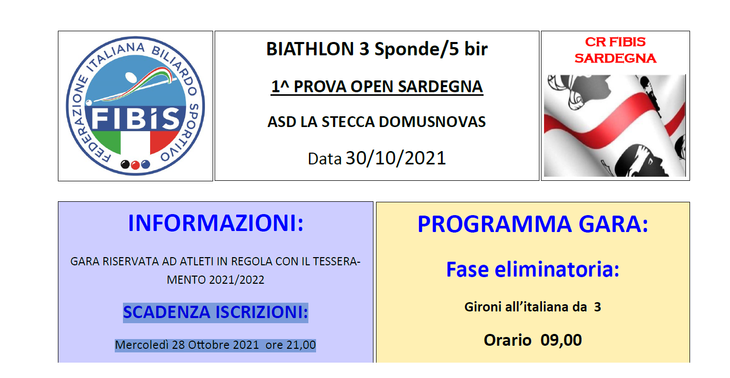 BIATHLON: 1^ PROVA OPEN SARDEGNA