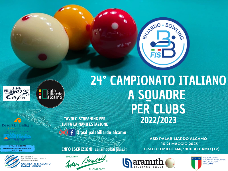 24º CAMPIONATO ITALIANO A SQUADRE PER CLUBS 2022-2023: TIME TABLE 