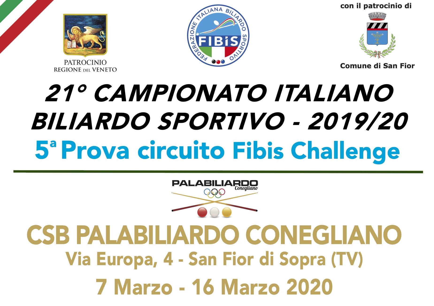 CAMPIONATI ITALIANI - A SAN FIOR (TV) LA 5^ PROVA FIBIS CHALLENGE