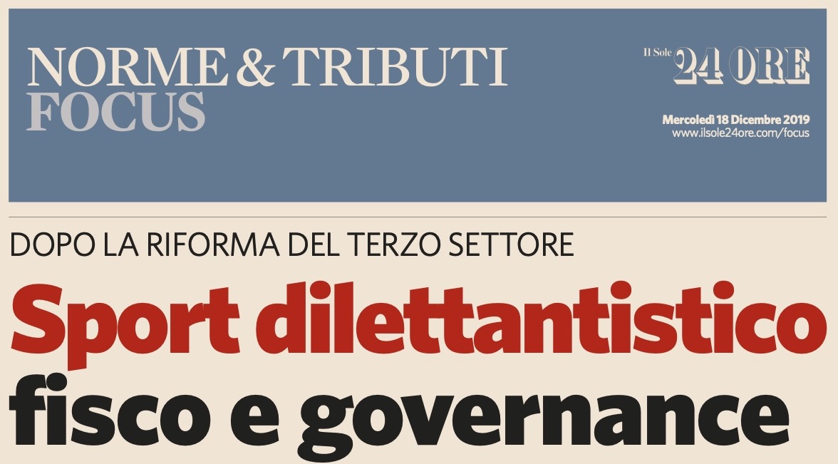 Sole24Ore: le ultime novità sullo sport dilettantistico 