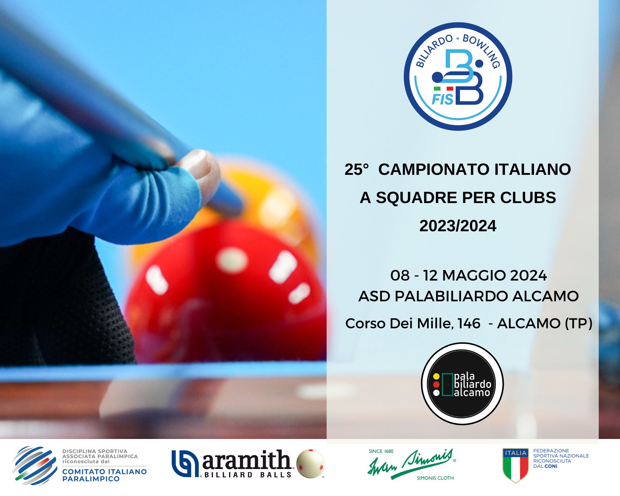 25º CAMPIONATO ITALIANO A SQUADRE PER CLUBS 2023-2024: TIME TABLE