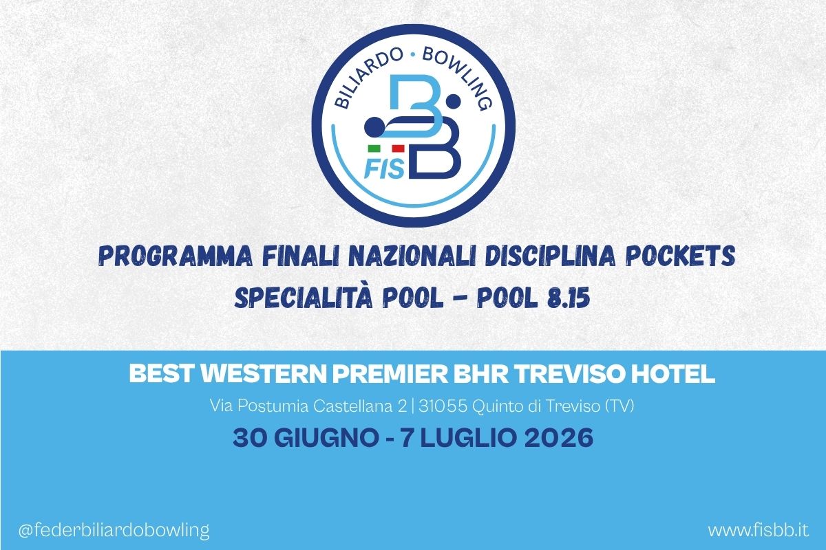 POOL: PROGRAMMA FINALI NAZIONALI