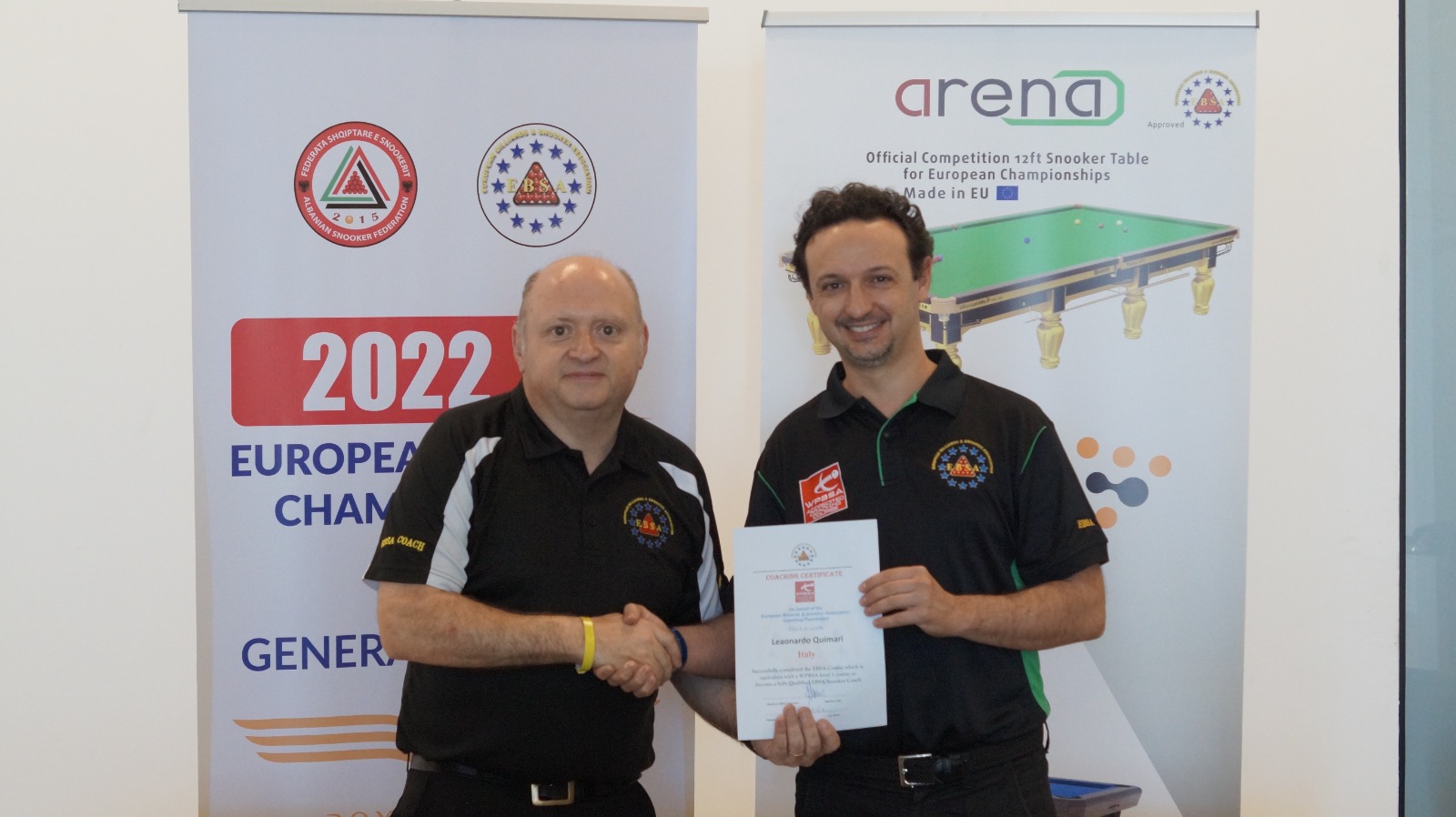 SNOOKER: LEONARDO QUIMARI NUOVO COACH CERTIFICATO EBSA