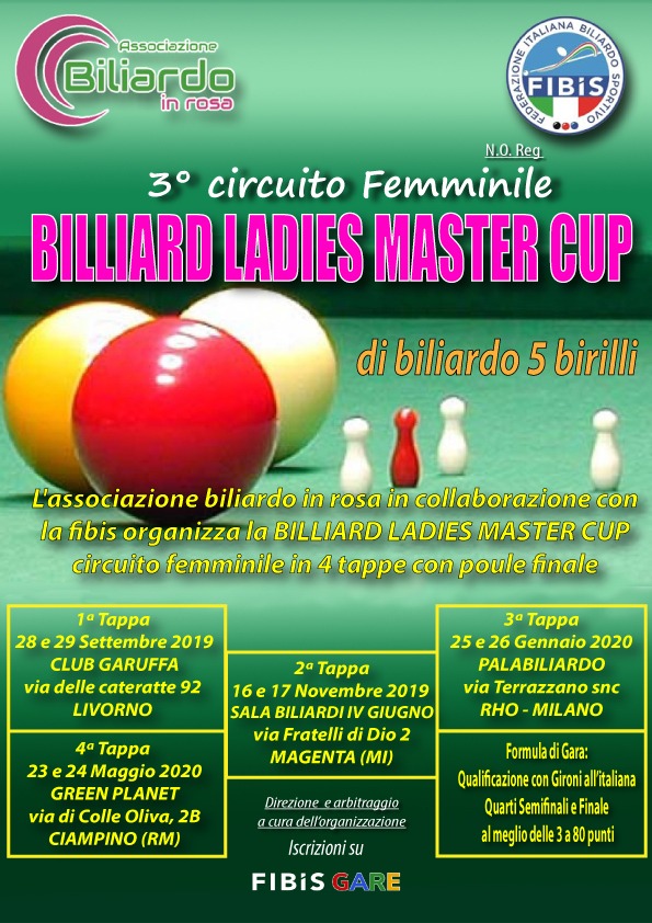 3° CIRCUITO FEMMINILE “BILLIARD LADIES MASTER CUP”