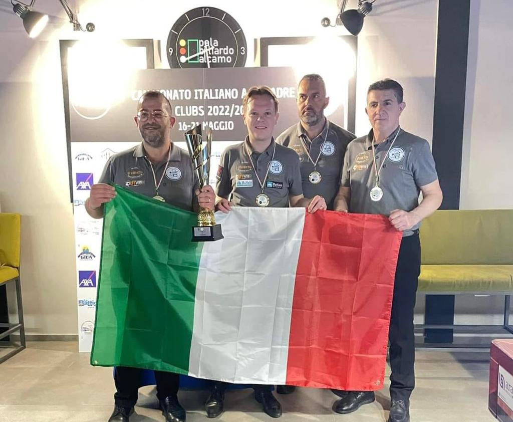 IL BILIARDS CAFE’ SQUADRA A SI AGGIUDICA IL 24° CAMPIONATO ITALIANO A SQUADRE PER CLUBS 22/23