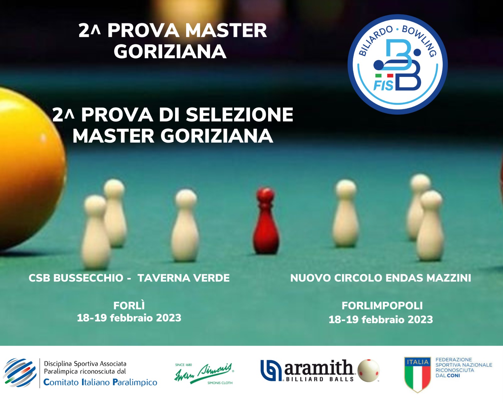 2^ TAPPA DEL CAMPIONATO ITALIANO MASTER GORIZIANA E DI SELEZIONE MASTER GORIZIANA