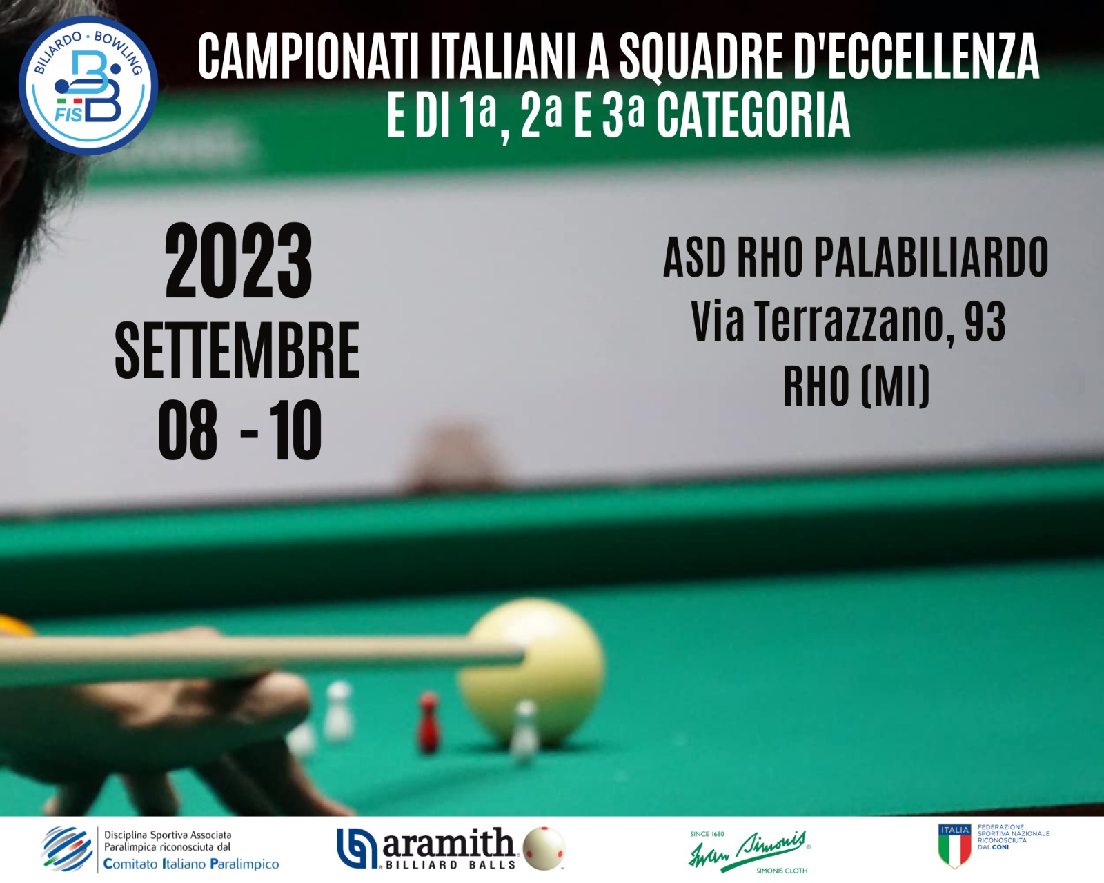 A RHO LE FINALI NAZIONALI DEI CAMPIONATI A SQUADRE D’ECCELLENZA E PER LE CATEGORIE 1ª, 2ª E 3ª.