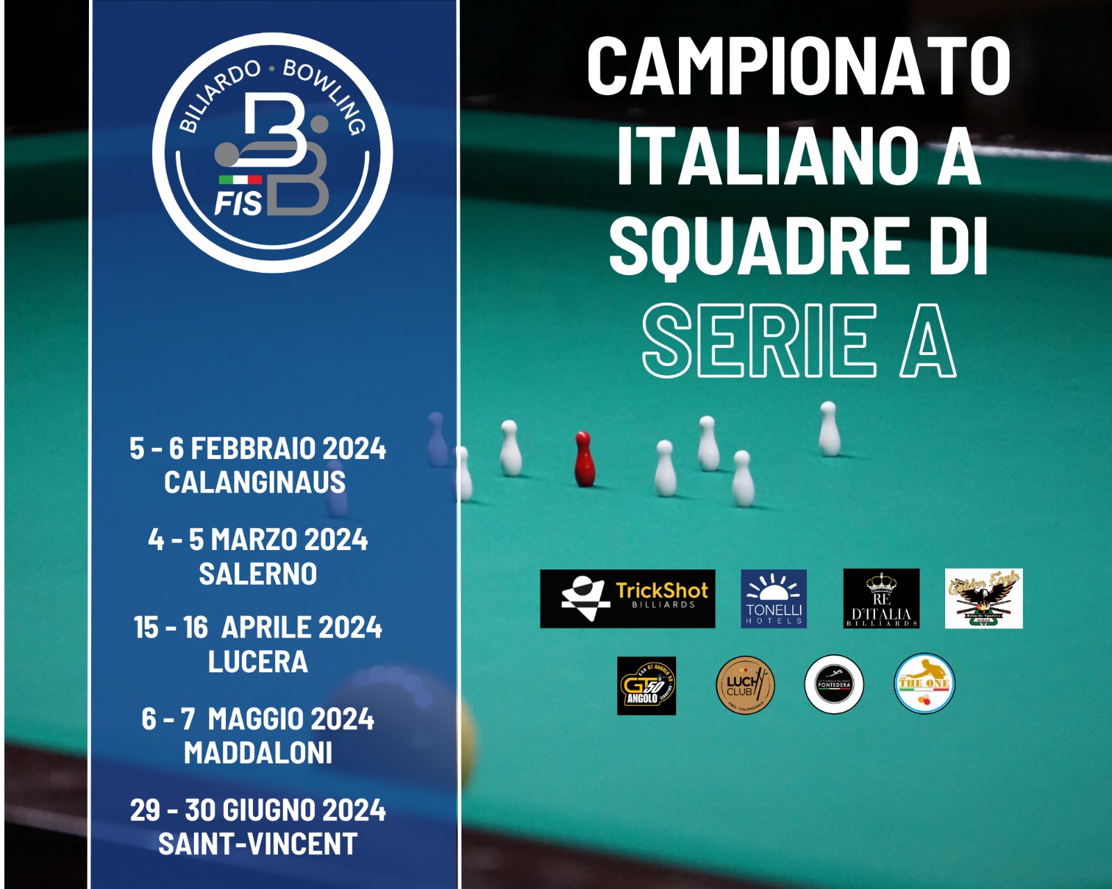 CAMPIONATO ITALIANO A SQUADRE DI SERIE A: LE FORMAZIONI DELLE 8 SQUADRE