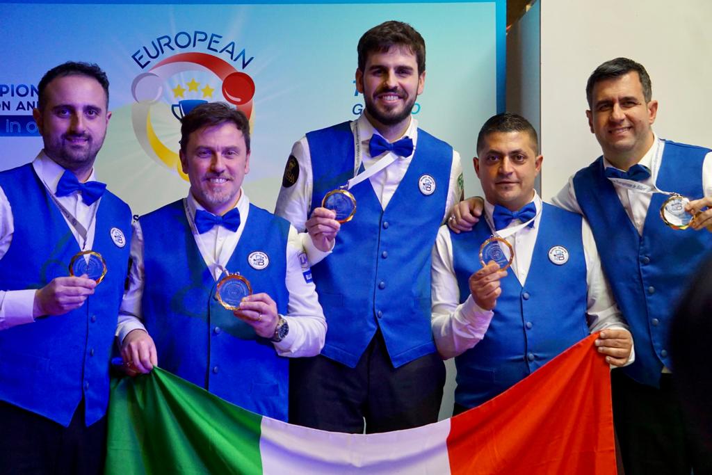 ITALIA TEAM 1 CAMPIONE D’EUROPA A SQUADRE DI STECCA 5 BIRILLI