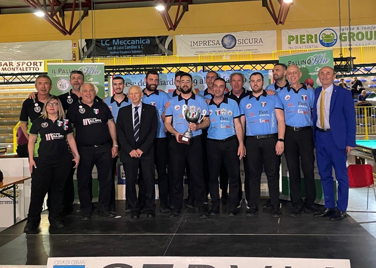 IL CSB AZZOLINO DI FERMO HA CONQUISTATO IL TITOLO DI CAMPIONE ITALIANO A SQUADRE DI BILIARDO BOCCETTE
