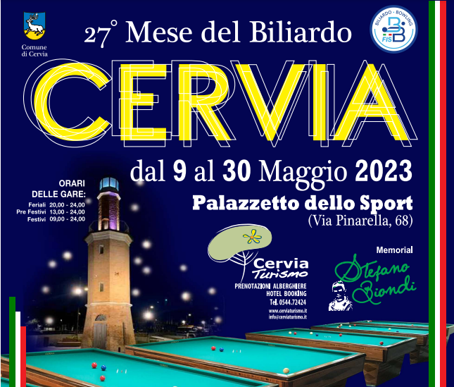 27° EDIZIONE DEL MESE DEL BILIARDO A CERVIA "STEFANO BIONDI"