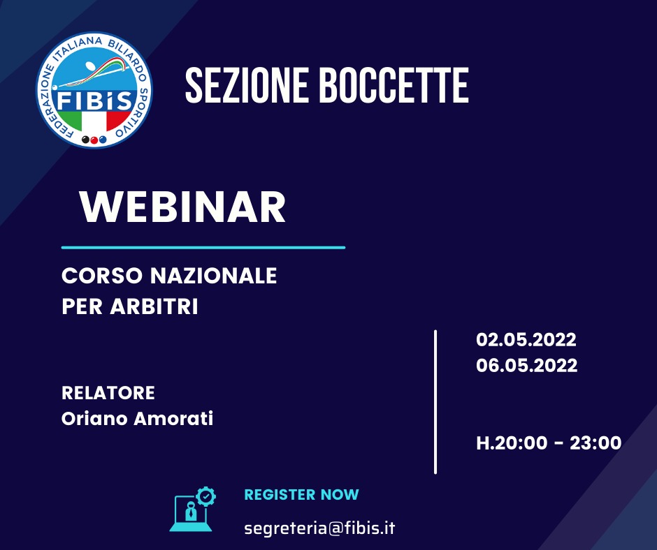 CORSO NAZIONALE PER ARBITRI – SEZIONE BOCCETTE 