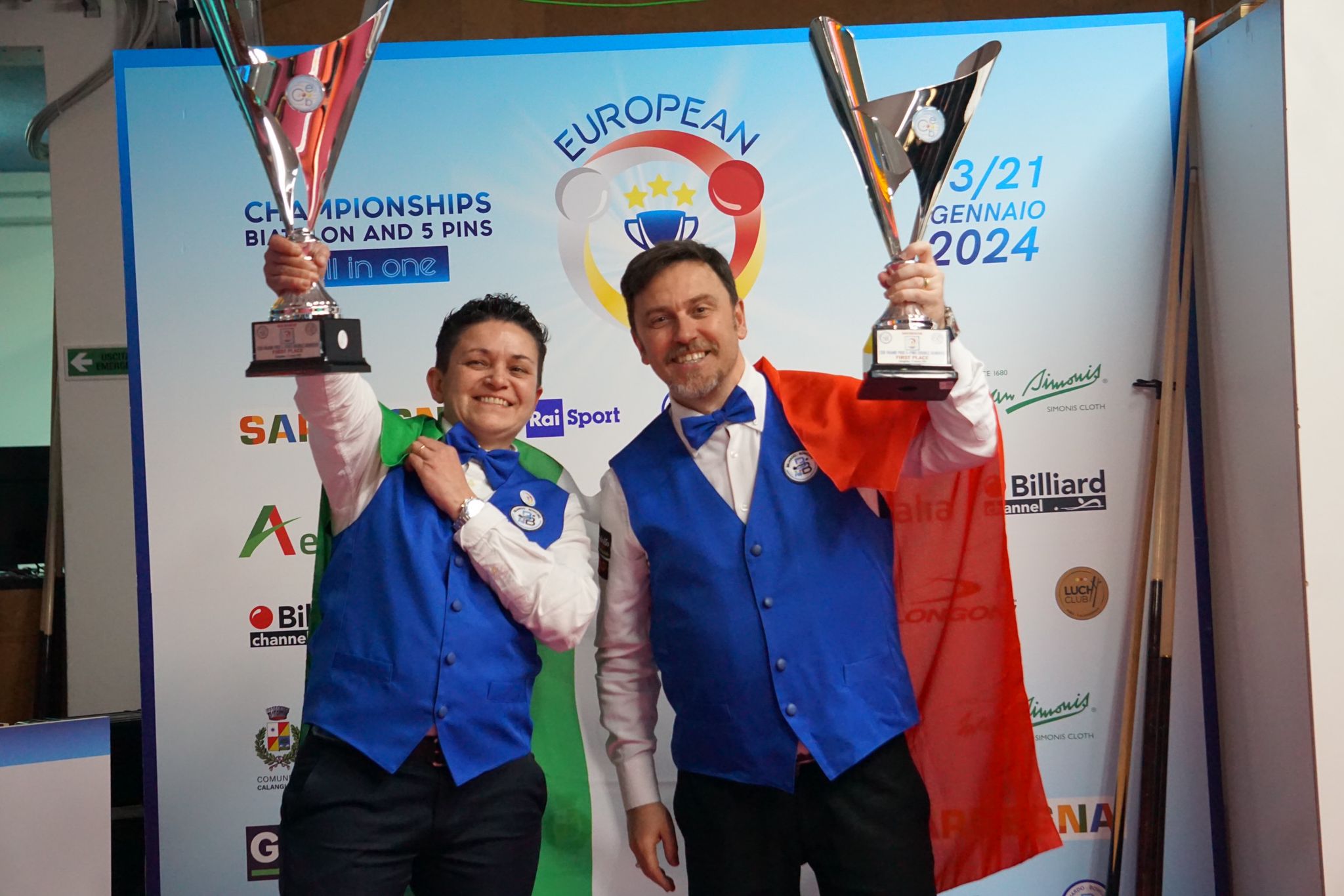 GLI AZZURRI ROMITI E ANIELLO SI AGGIUDICANO IL PRIMO CEB GRAND PRIX 5-PINS DOUBLE MIXED GENDERS