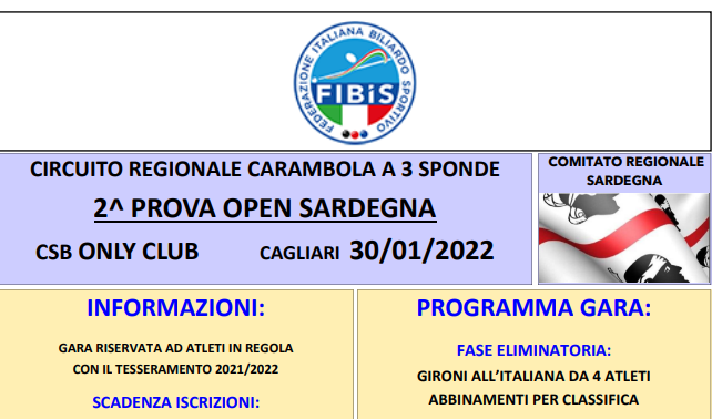 2^ Prova Open Sardegna: Locandina 