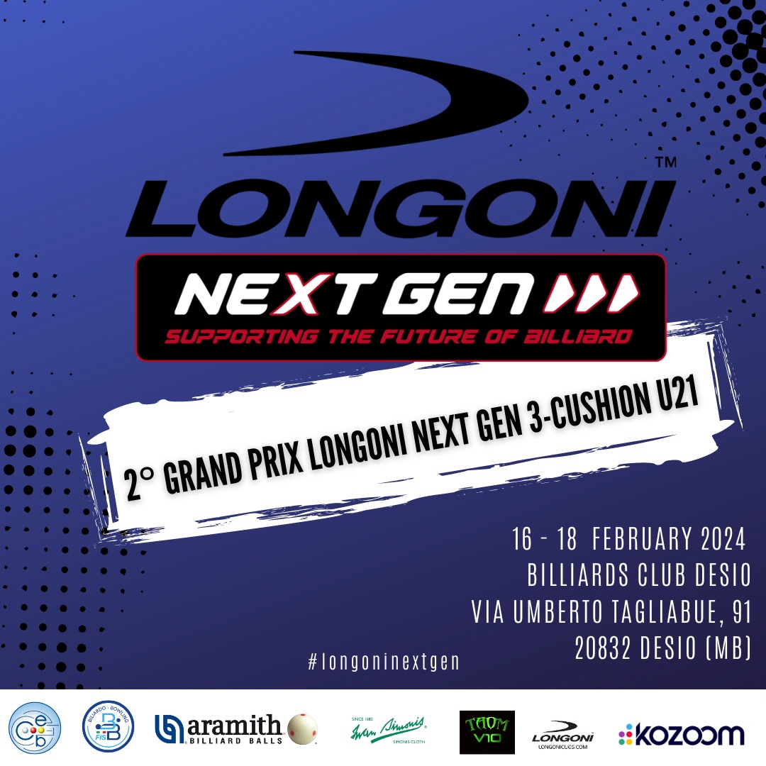 2° GRAND PRIX LONGONI NEXT GEN 3-CUSHION UNDER 21 2023/2024