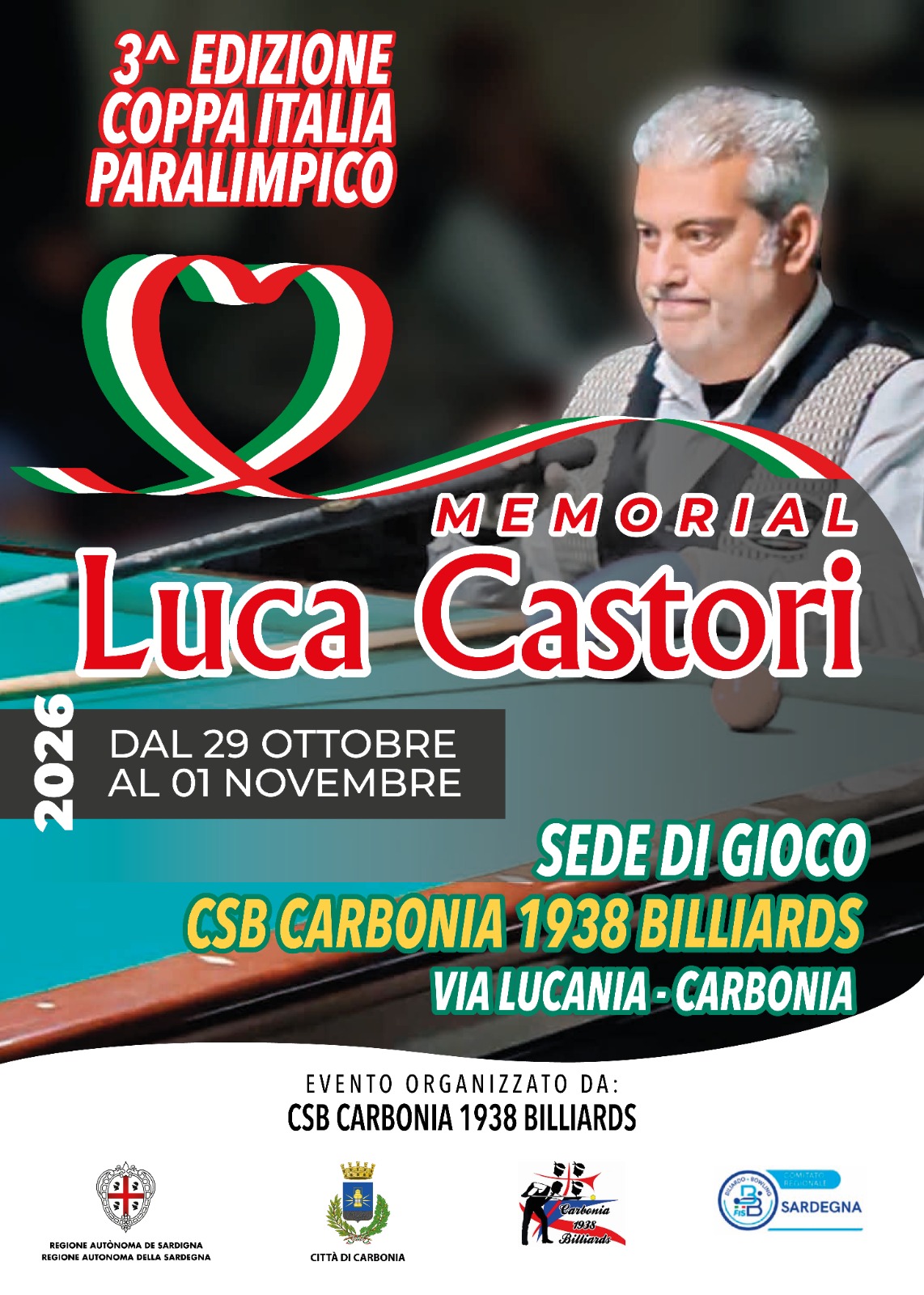 A CARBONIA LA TERZA EDIZIONE DELLA COPPA ITALIA PARALIMPICO – MEMORIAL LUCA CASTORI
