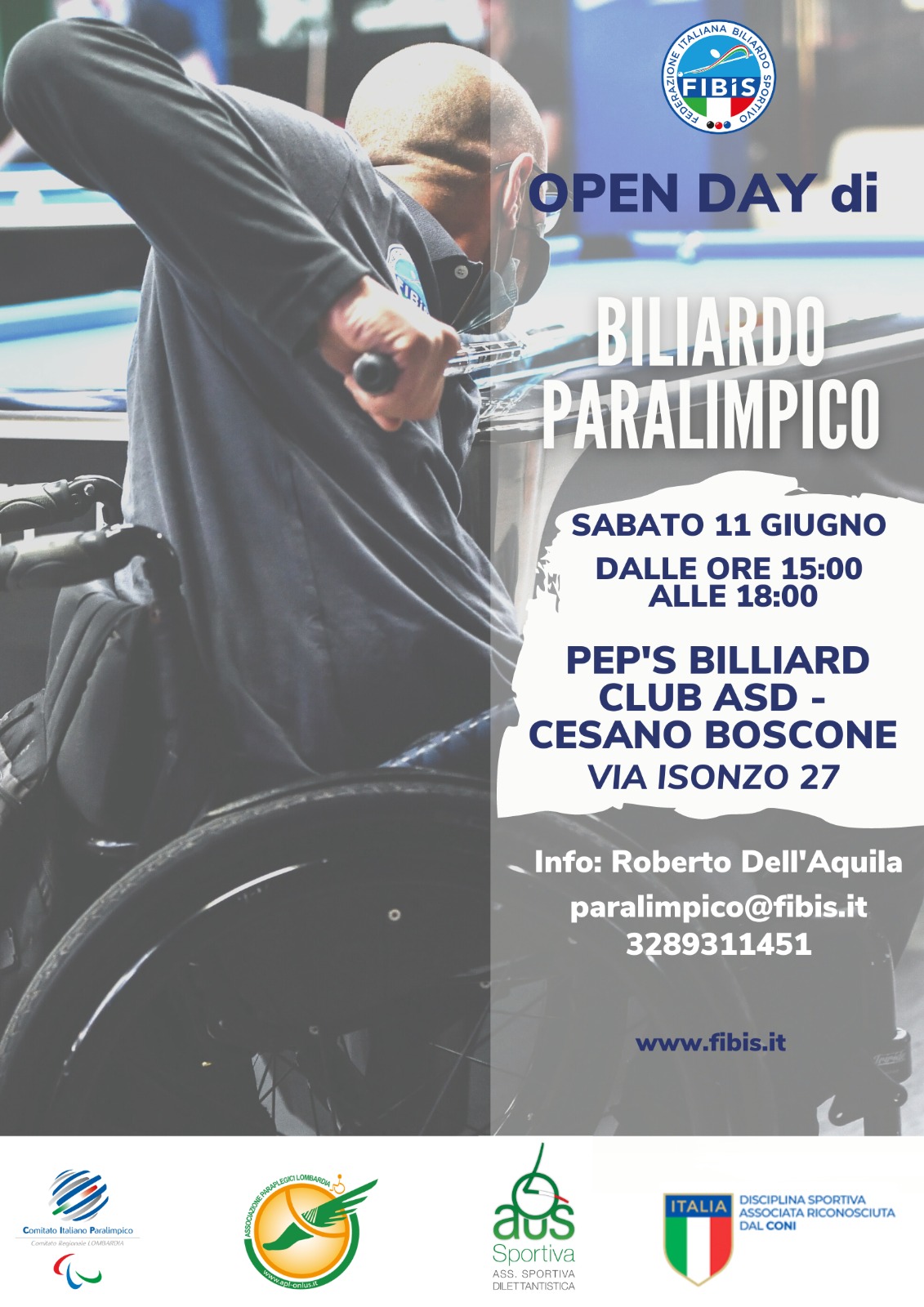 BILIARDO PARALIMPICO: LA REGIONE LOMBARDIA ORGANIZZA IL SECONDO OPEN DAY