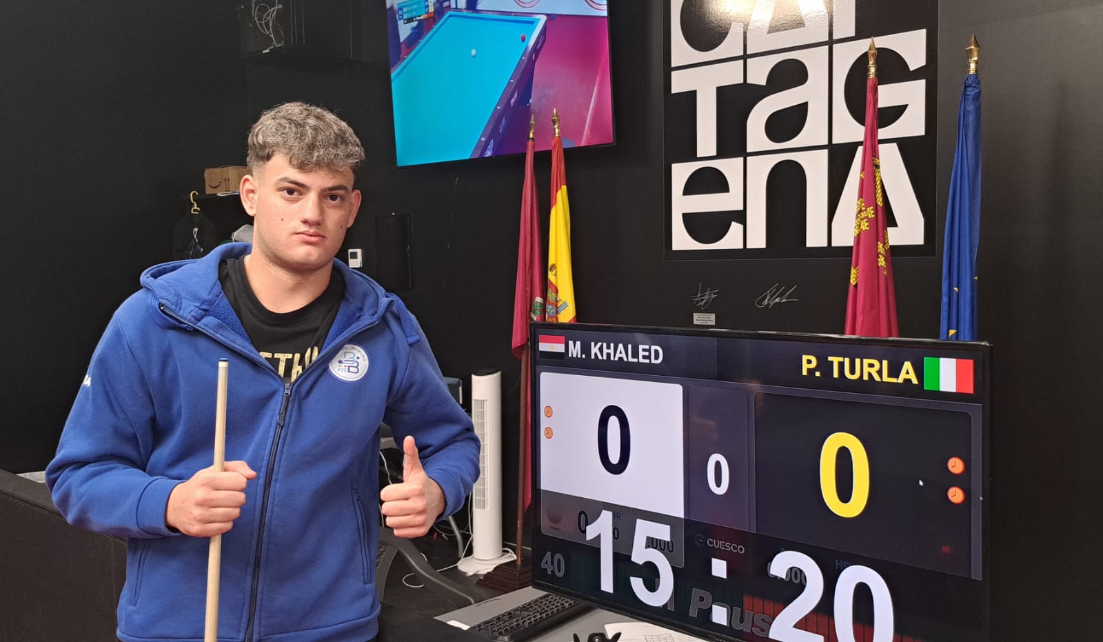 PAOLO TURLÀ AL DEBUTTO MONDIALE NELLA CARAMBOLA A TRE SPONDE JUNIORES