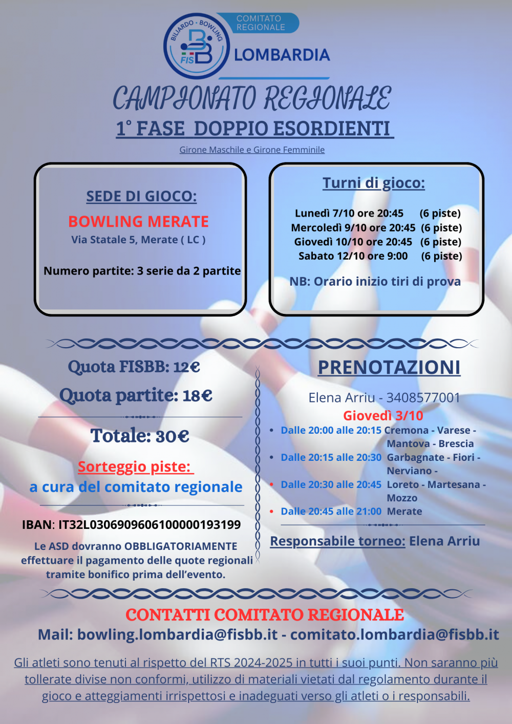 Bowling - 1° Fase Doppio Esordienti