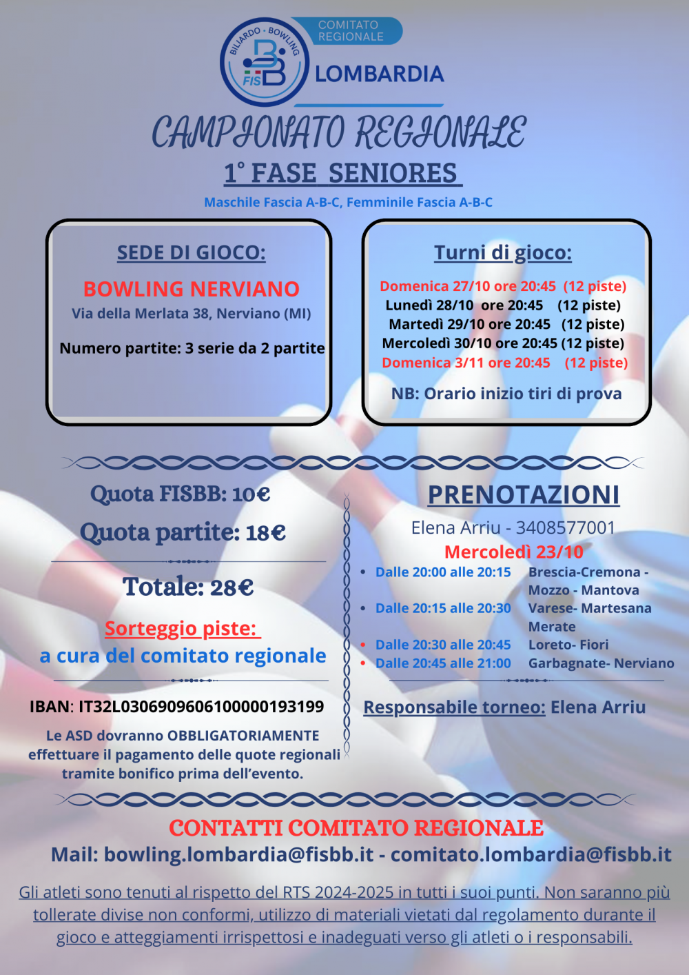 Bowling - 1° Fase Seniores