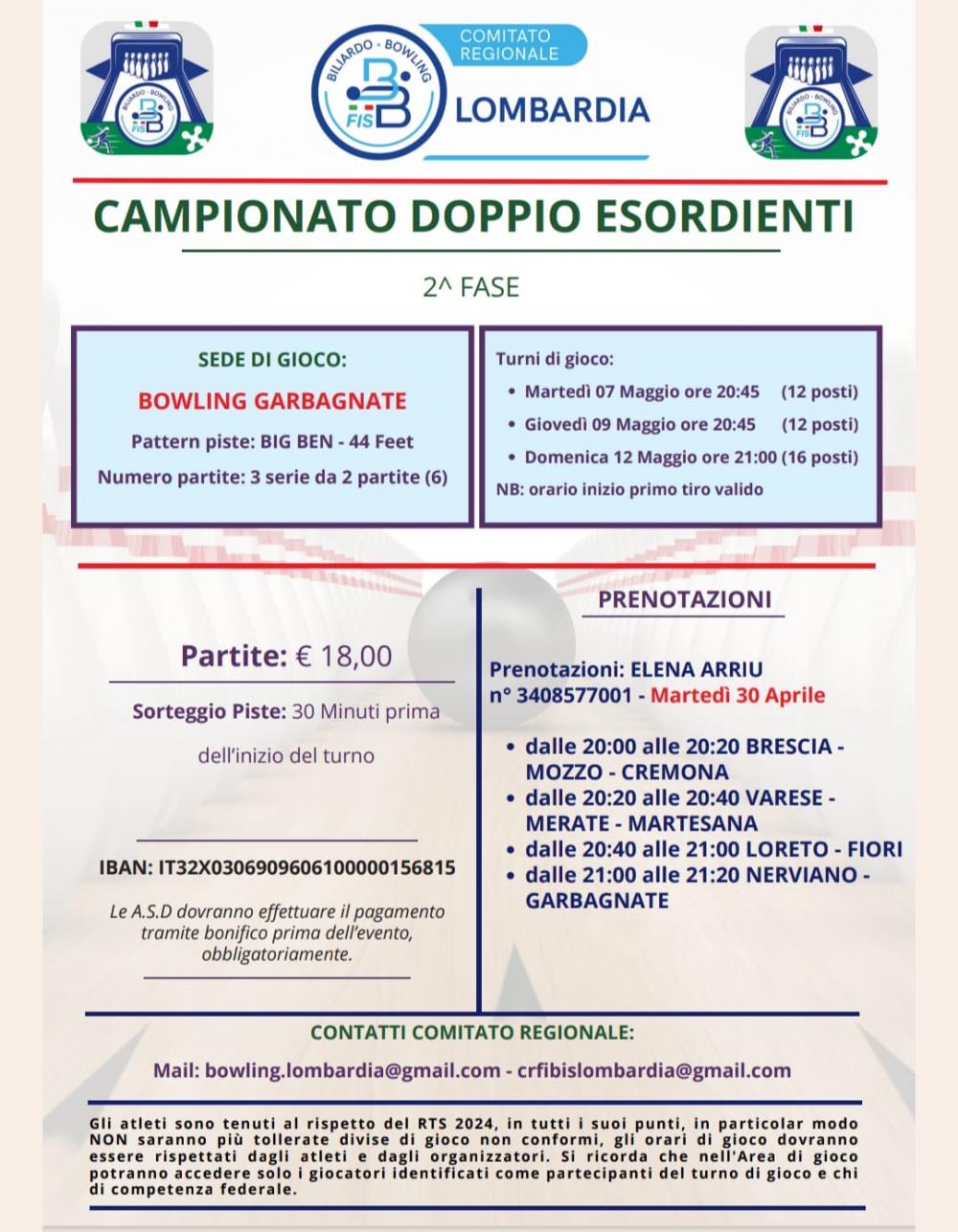 BOWLING - DOPPIO ESORDIENTI 2^fase