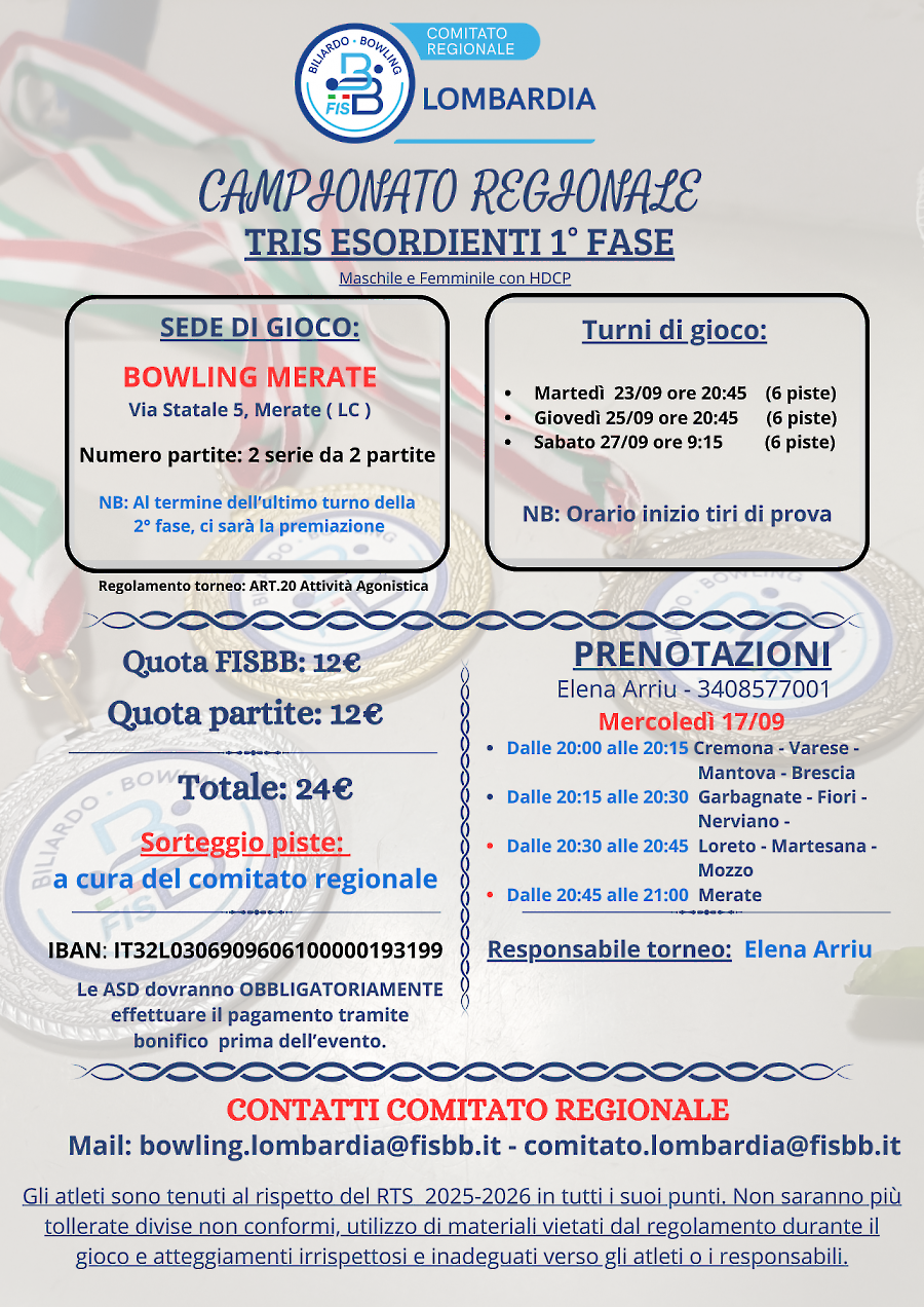 Locandina 1° FASE TRIS ESORDIENTI