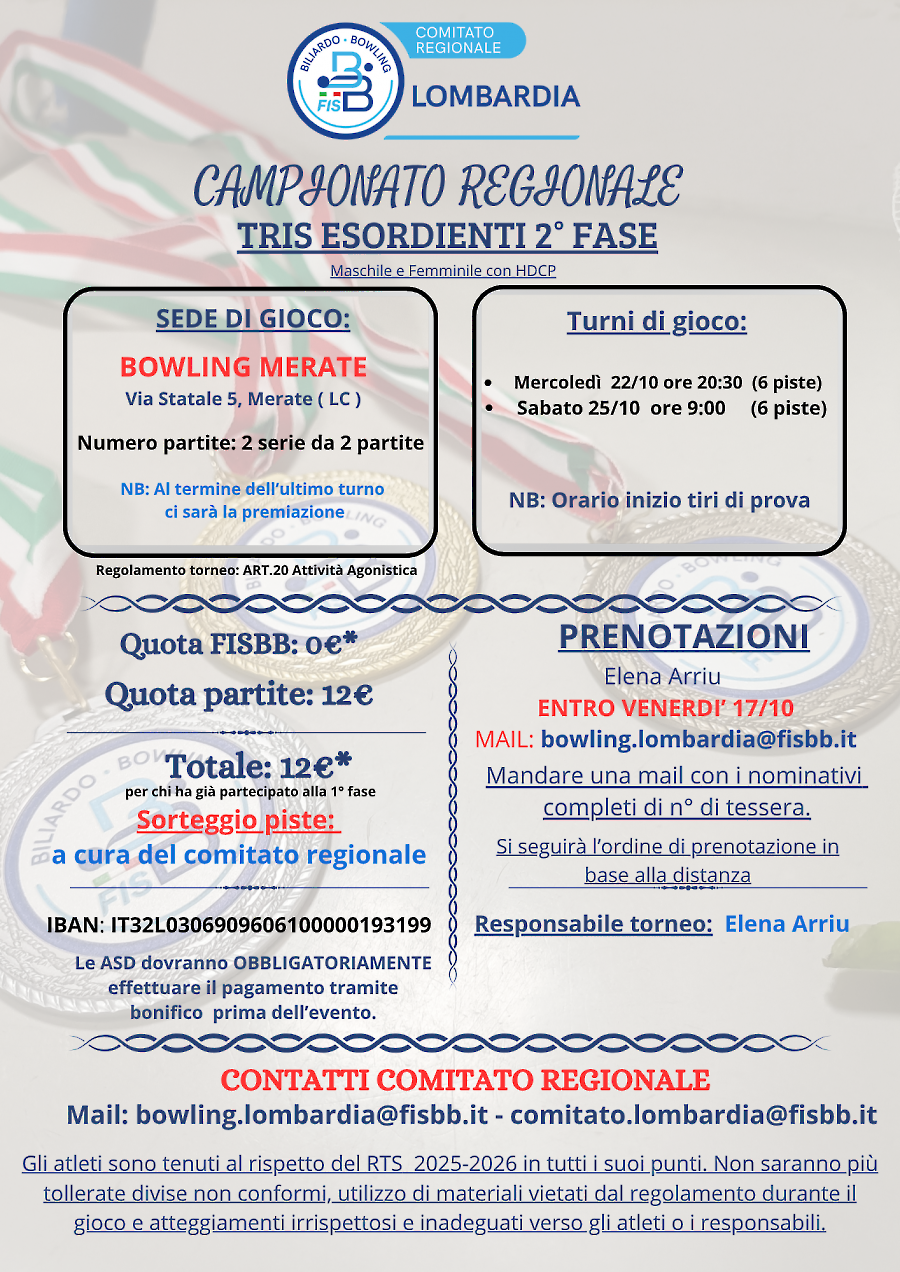 Locandina 2° FASE TRIS ESORDIENTI