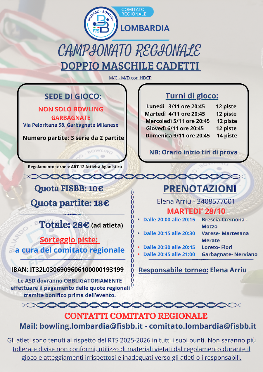 Locandina DOPPIO MASCHILE CADETTI