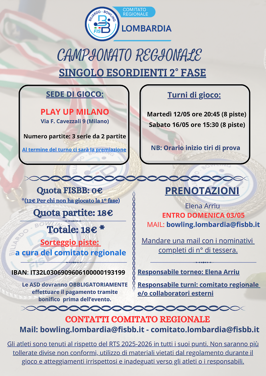 Locandina 2° FASE SINGOLO ESORDIENTI