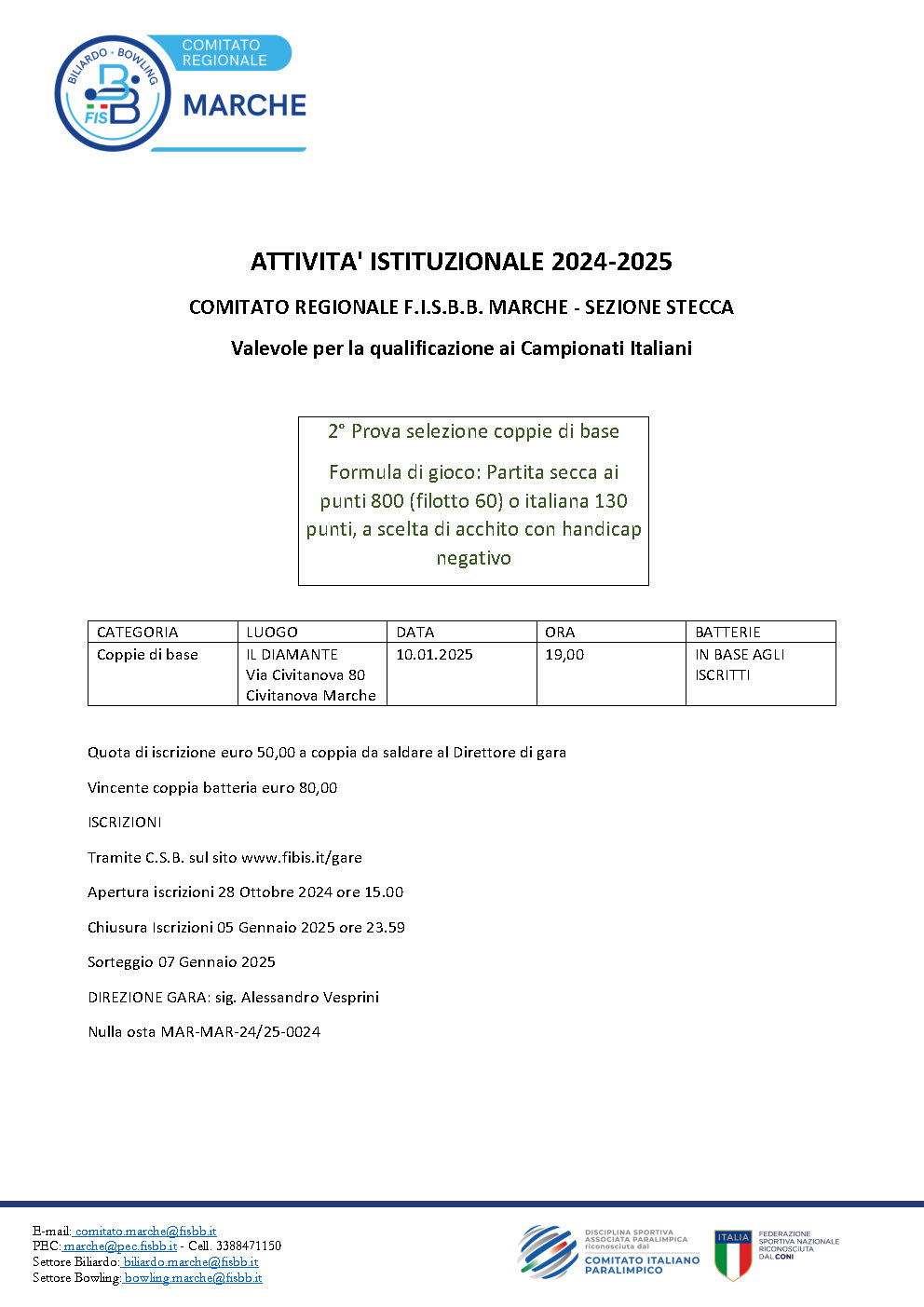 2 prova coppie di base