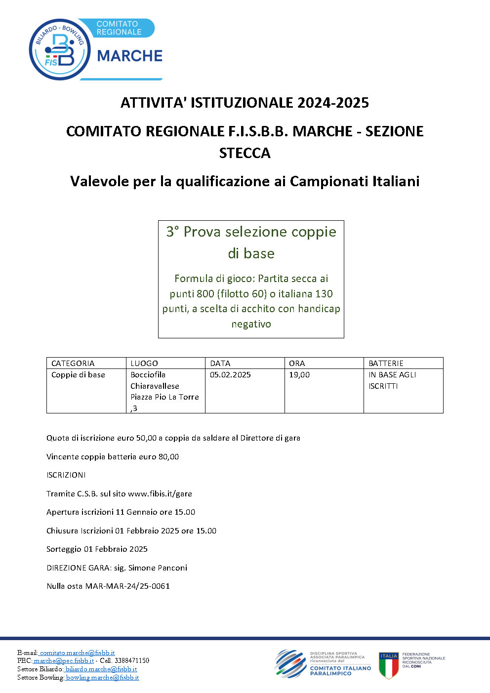 3 prova coppie di base