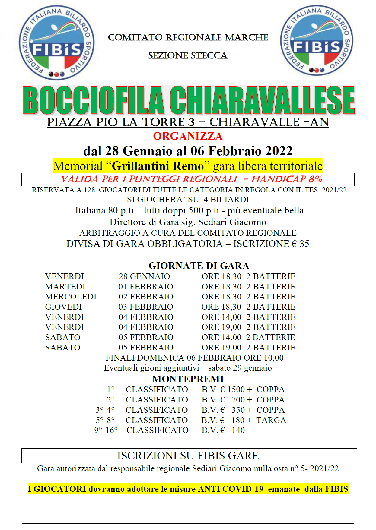 6 gara libera territoriale chiaravalle 2021 22