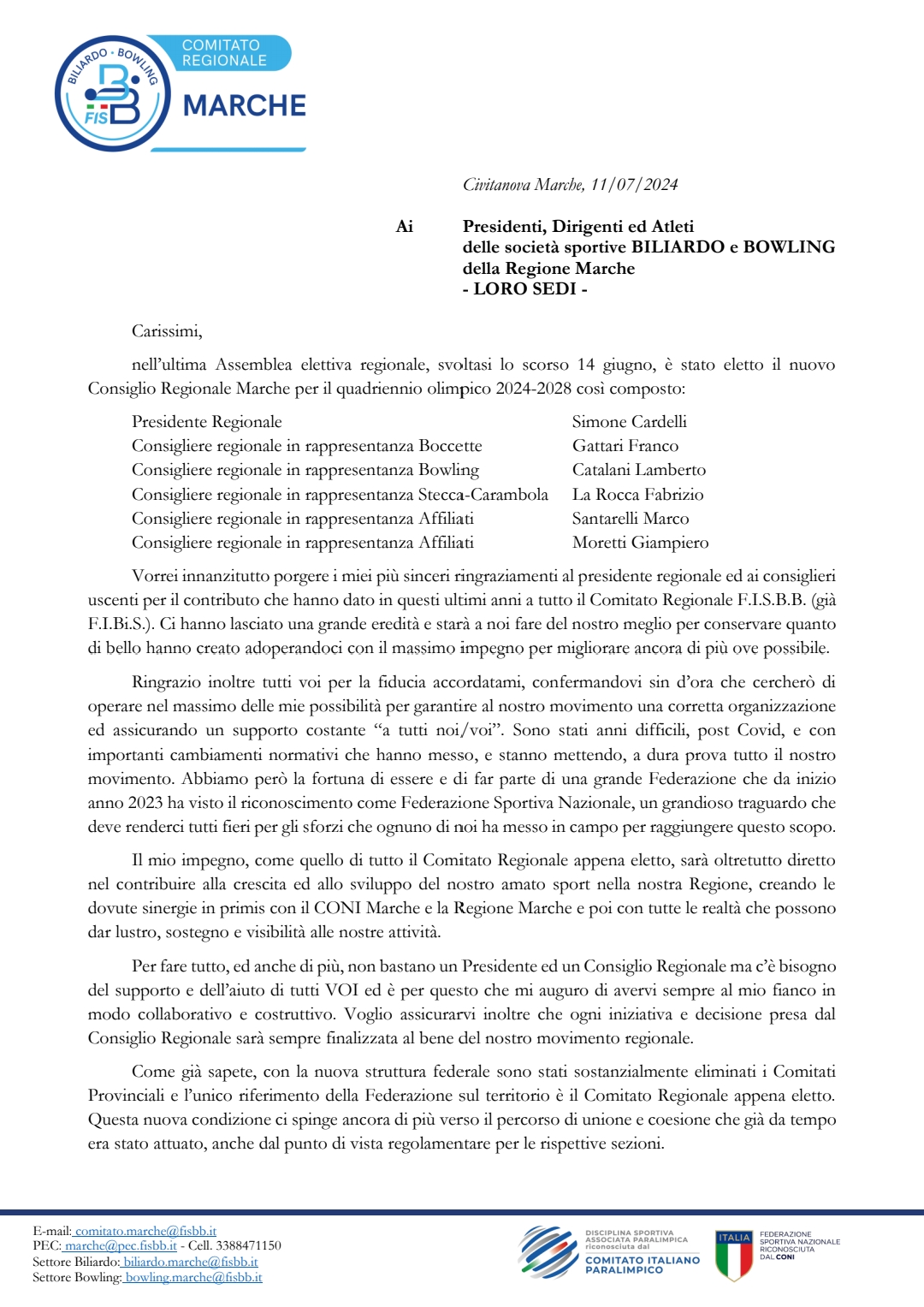 Presentazione e saluto nuovo Comitato Regionale Ma 240715 095000 1