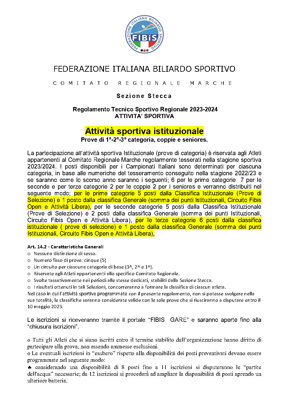 Regolamento Regionale Marche 2023 2024 Page1