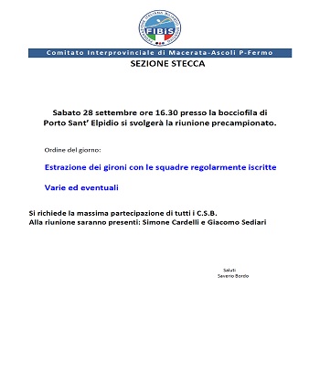 Riunione Interprovinciale MC AP FM 2019/20