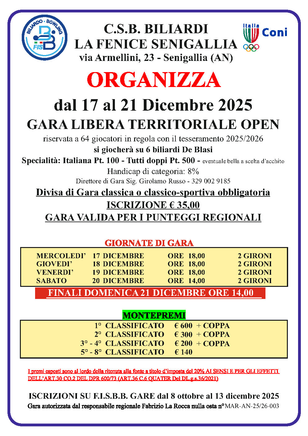gara senigallia 2025 26