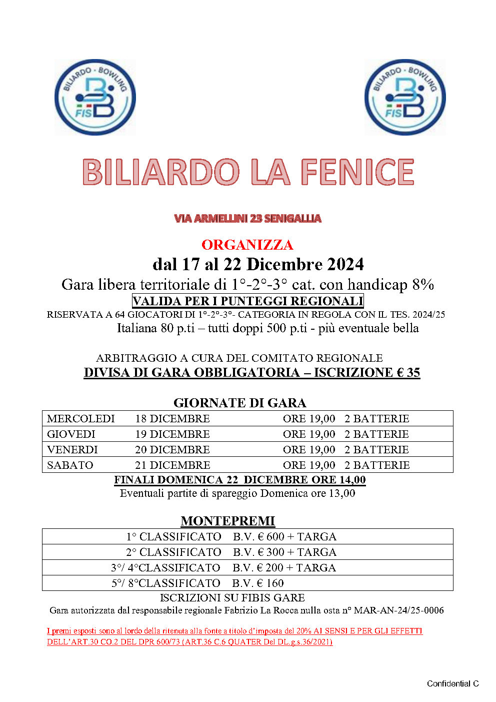 locandina gara la fenice
