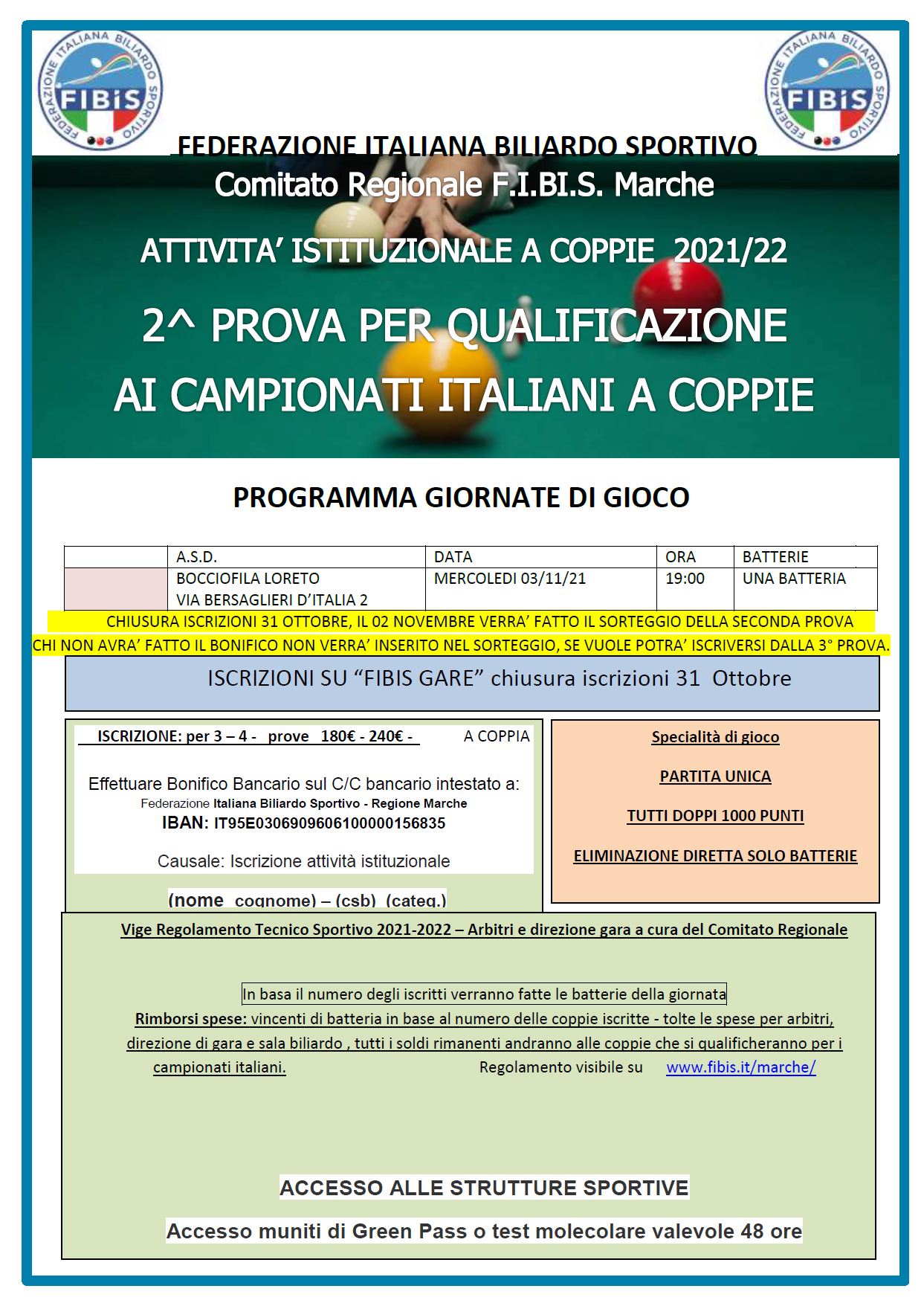 manifesto regionale seconda prova 2021 2022 coppie