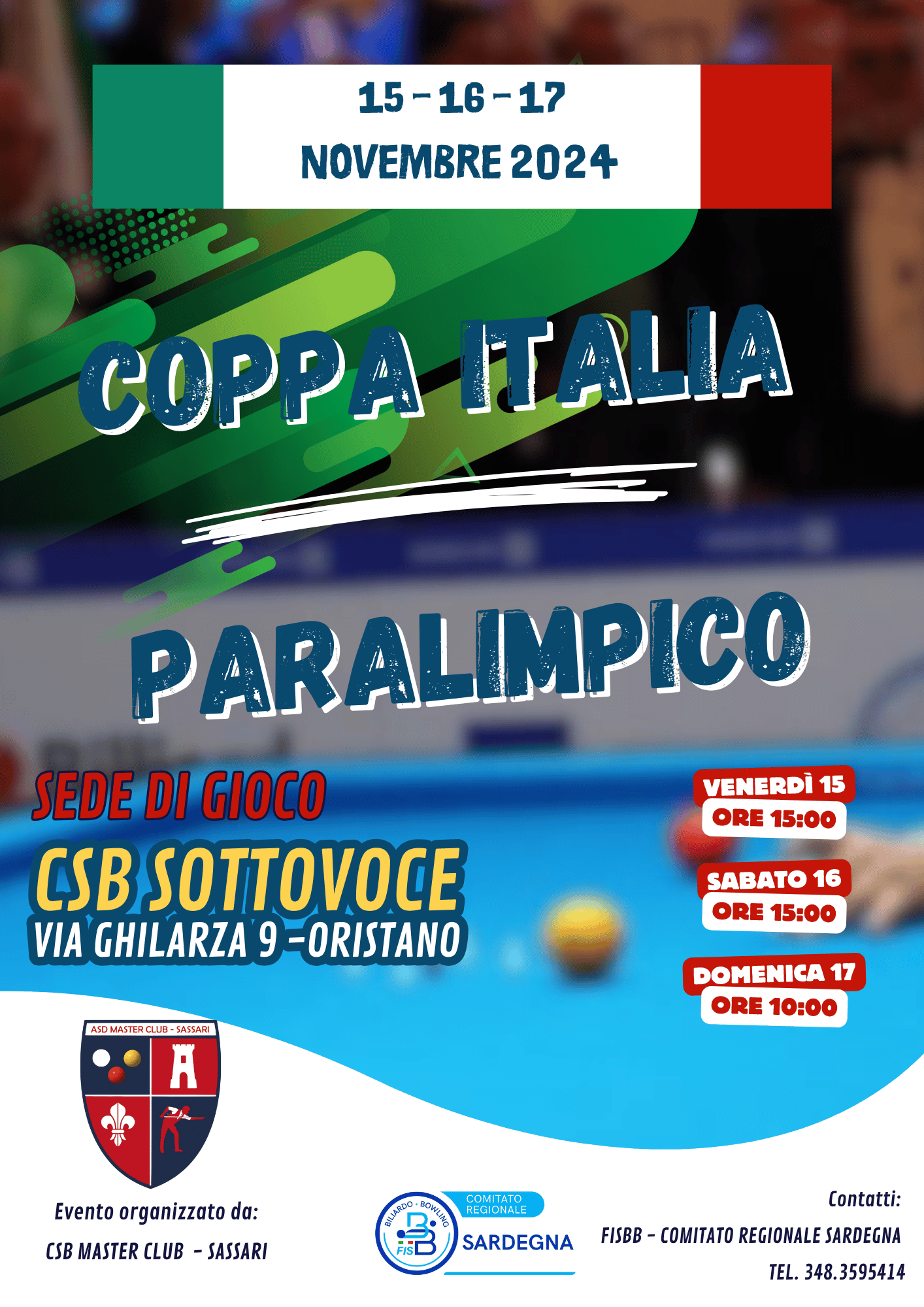 **Coppa Italia Paralimpico - 15-16-17 novembre 2024** 