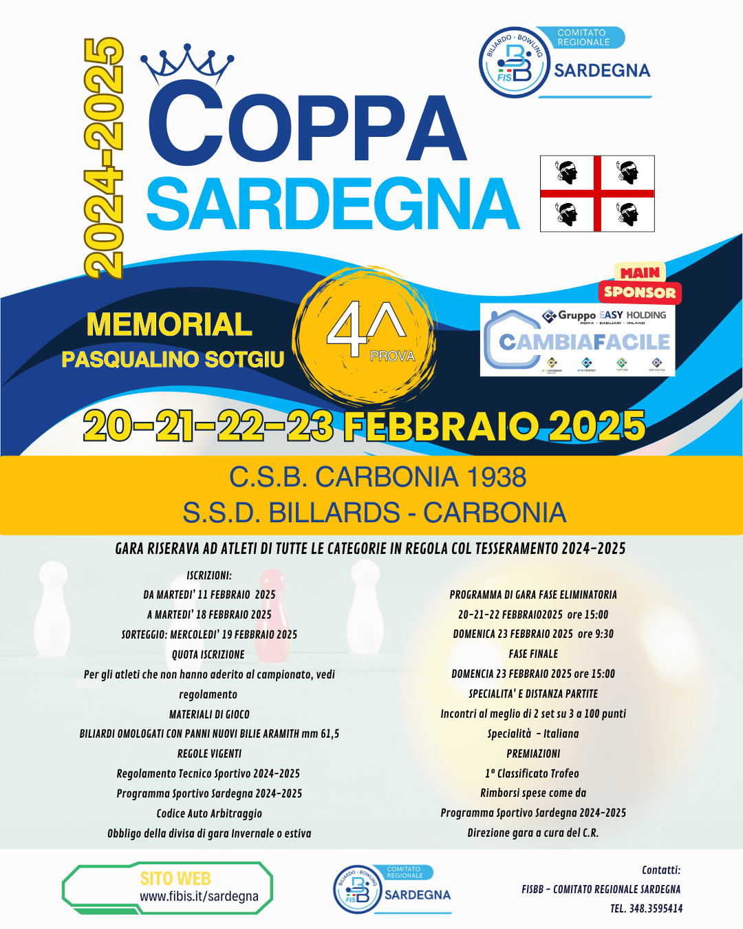 🏆🎱 **Unisciti a noi per la 4^ prova della Coppa Sardegna 2024-2025!** 🎱🏆
