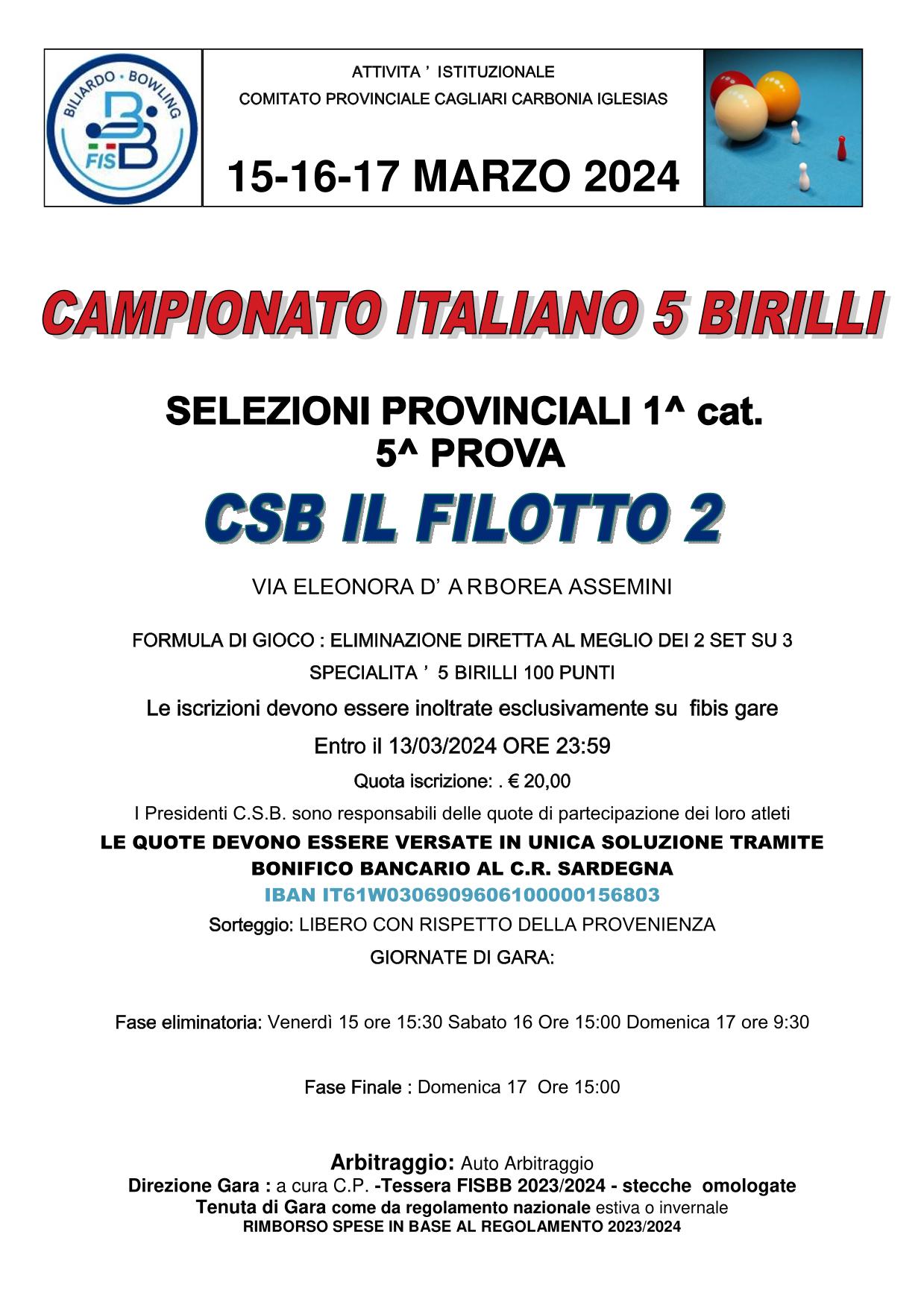 LOCANDINA 5 BIRILLI 5 PROVA 2023 2024 1 cat 1