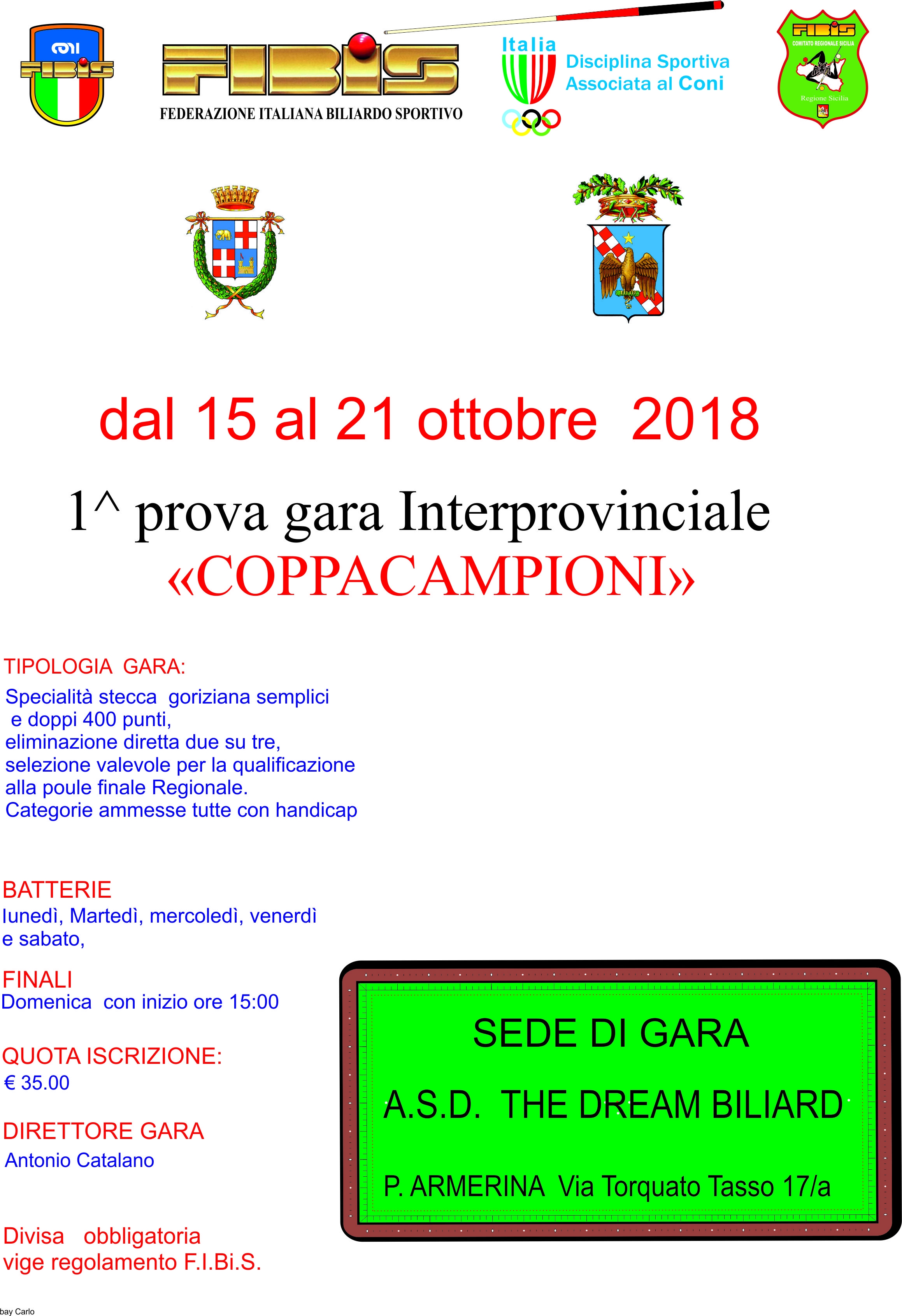 locandina 1^ Coppa Interprovinciale Piazza Armerina