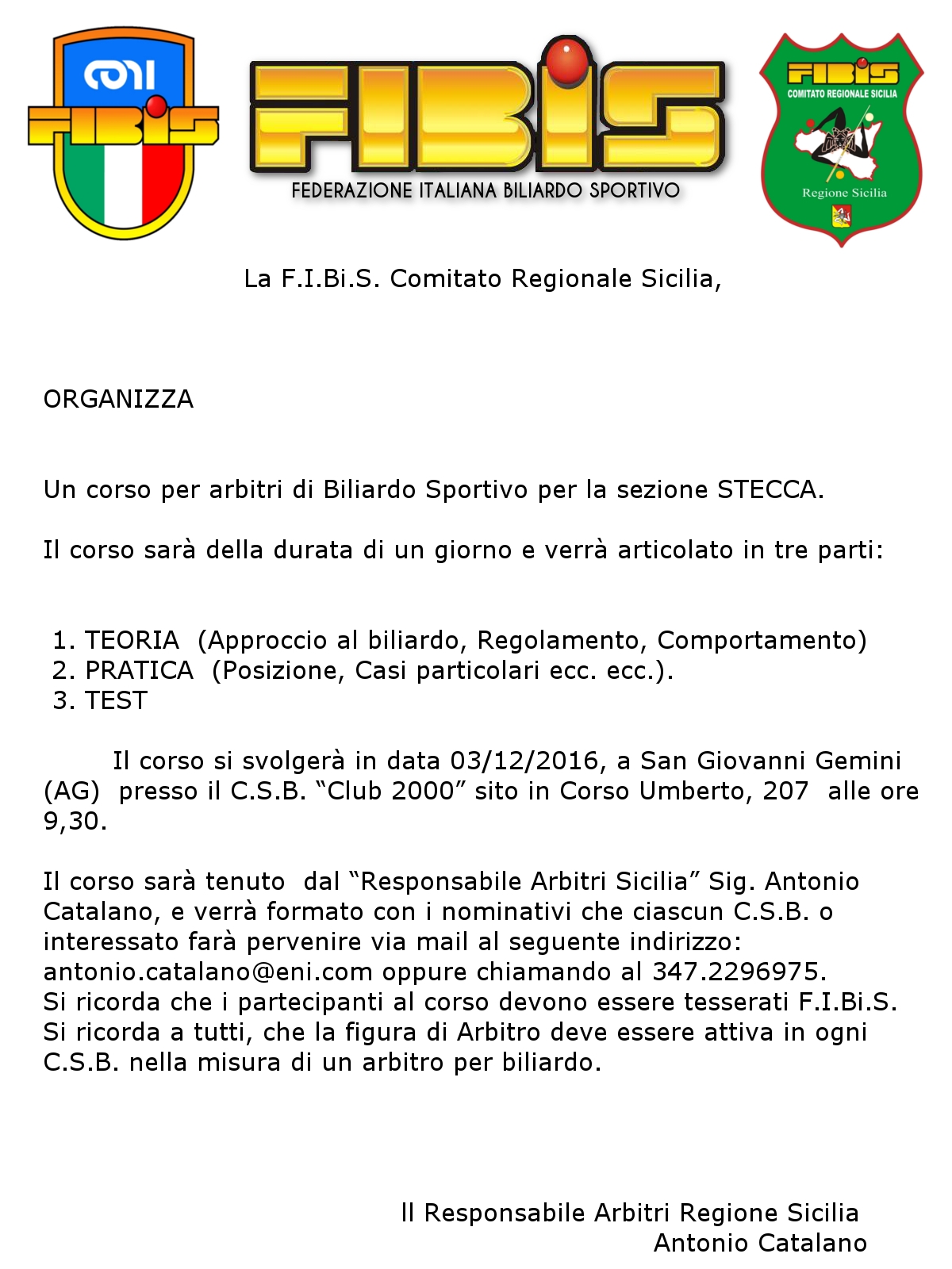 Corso per arbitri sezione STECCA