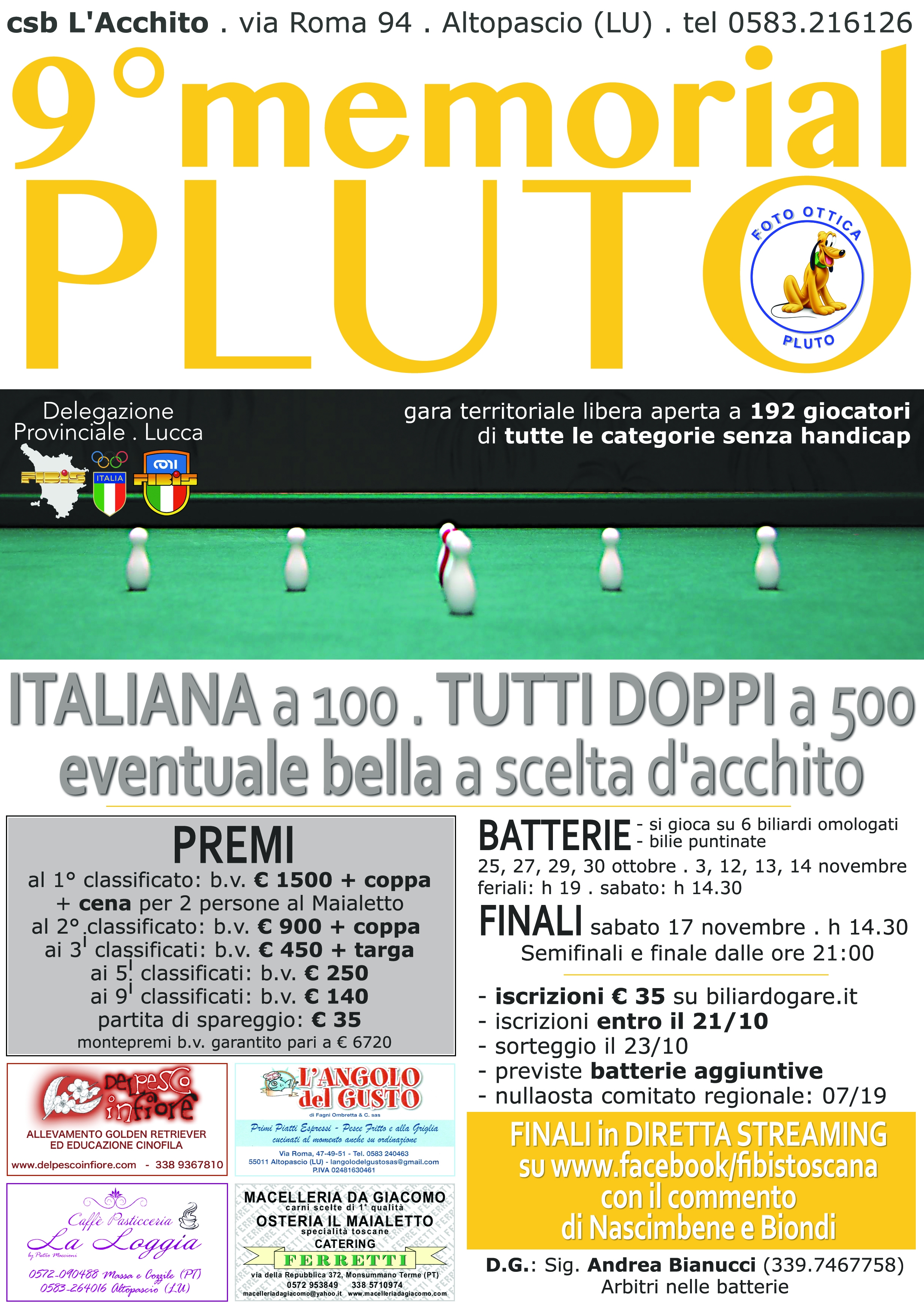 IX Memorial Pluto all'Acchito