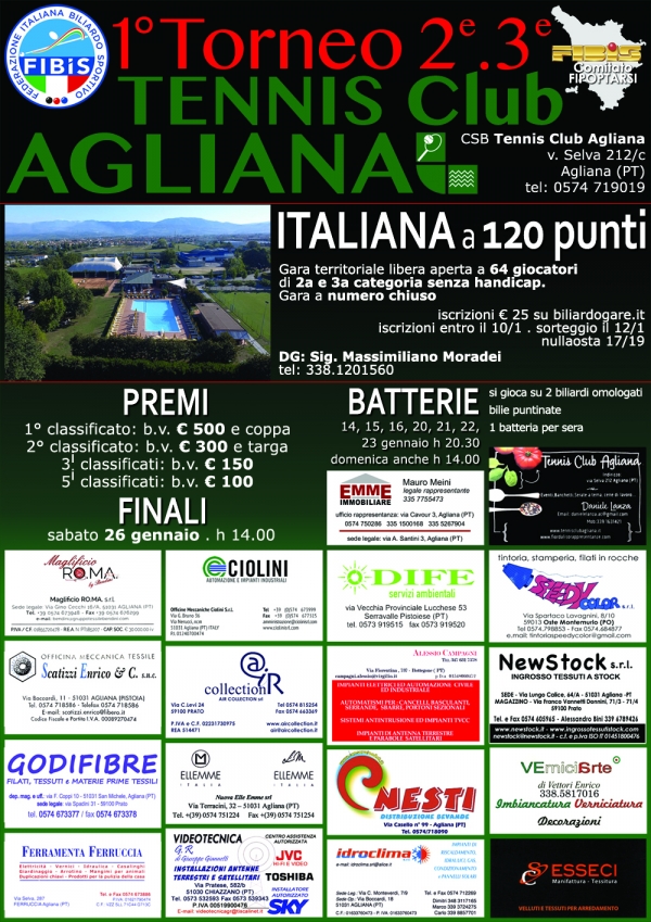 I Torneo Tennis Club Agliana per 2^ e 3^ categoria