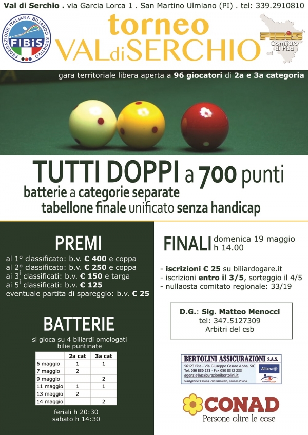 Torneo di Tutti Doppi in Val di Serchio