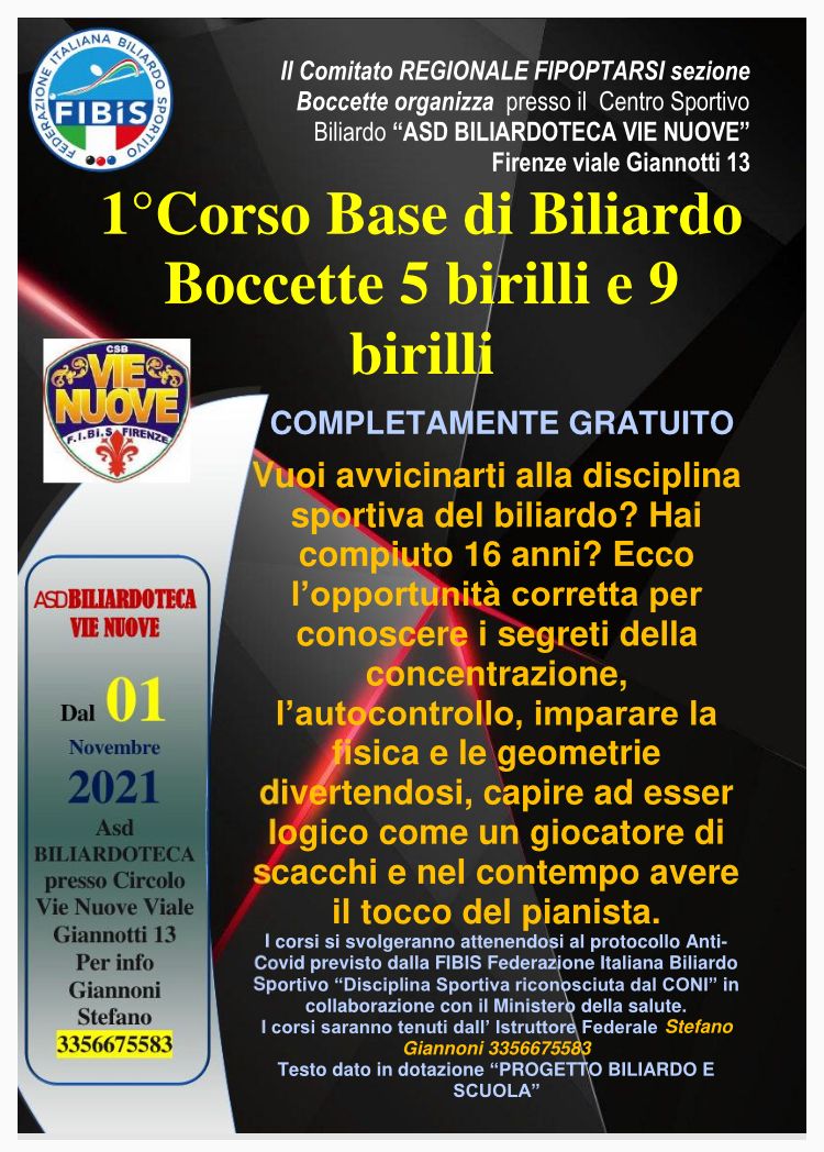 Corso Base di Boccette alla Biliardoteca Vie Nuove