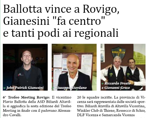 Patrick Gianesini, Giordano Giuseppe, Riccardo Freato e Giovanni Greco